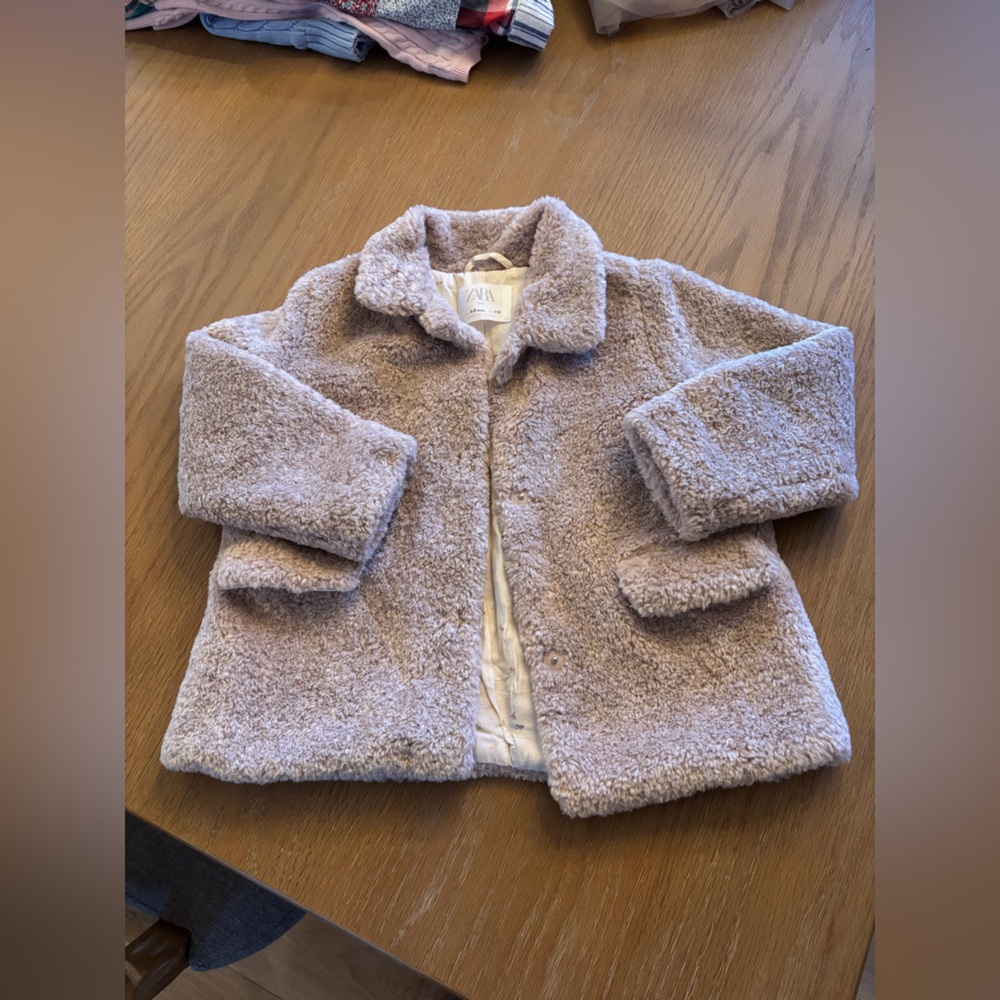 Zara Beige Fleece Jacket